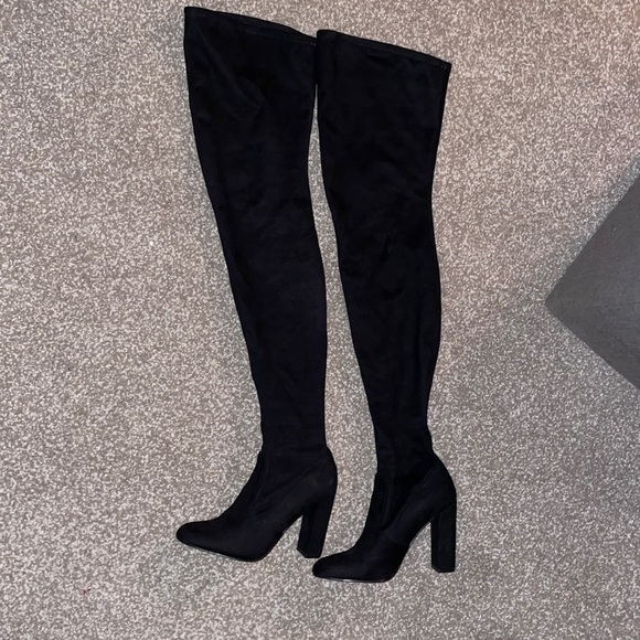 Steve Madden, over the knee boots, size 7, black suede - Picture 1 of 2